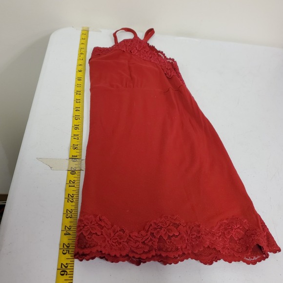 Lane Bryant Womens Y2K Babydoll Lace Trim Cami Size‎ 14 Red Preppy 90S Stretch - Picture 6 of 9